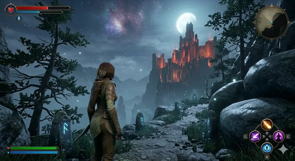 Distant castle route